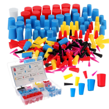 250 stuks rubberen pluggen, siliconen taps toelopende pluggen, 1/15 inch tot 1 inch, hoge temperatuur stoppen voor coatings, gaten en verfbescherming