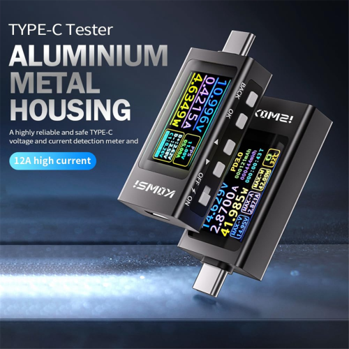 USB C-vermogensmeter, digitale USB-multimeter met LCD-scherm, digitale voltmeter, spanning en stroom 2