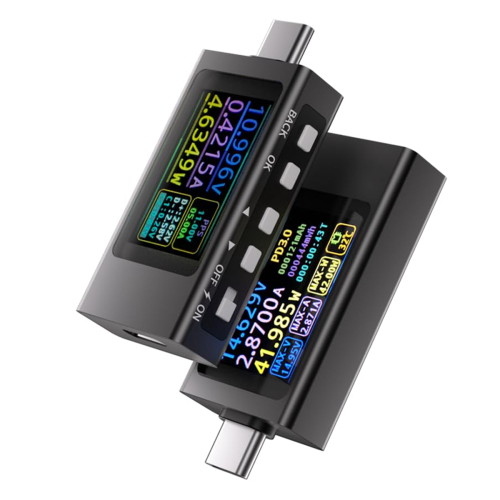 USB C-vermogensmeter, digitale USB-multimeter met LCD-scherm, digitale voltmeter, spanning en stroom 1