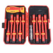 Geïsoleerde schroevendraaierset 1000V, sleufkop, magnetische schroevendraaierbits en reparatiegereedschap