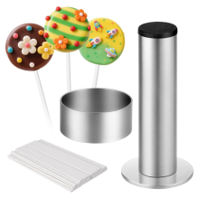 Ronde taartvormset, ronde uitsteker en duwer met stokjes, accessoires voor taartbenodigdheden,