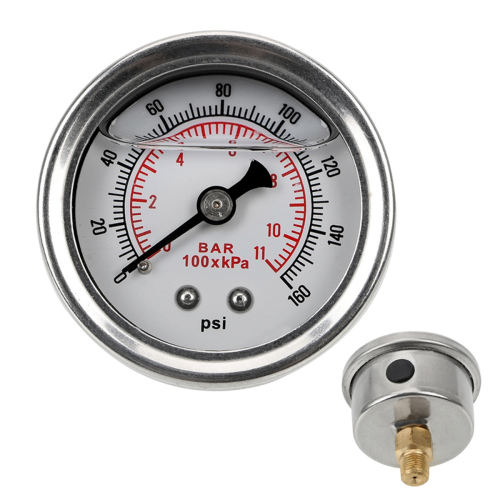 Oliedrukmeter Vloeistoftester Bewakingssysteem 0-160 Psi 1/8 NPT Meter 2