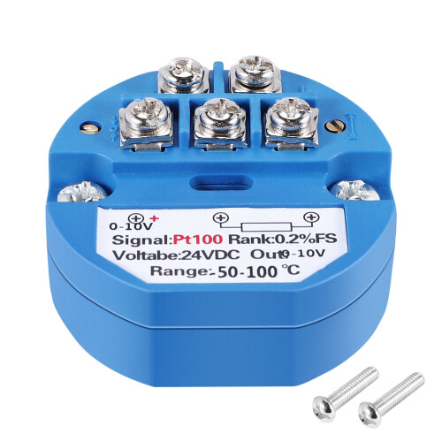 RTD PT100 Temperatuurtransmitter DC24V Min 50 ~ 100 graden Uitgang 0-10V 1