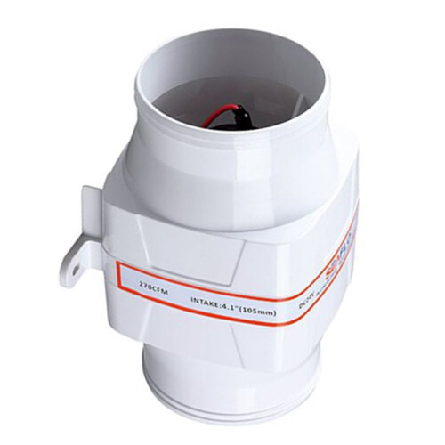 4" In-Line Marine Bilge Air Blower 12V 270 CFM Stille Boot Wit 2