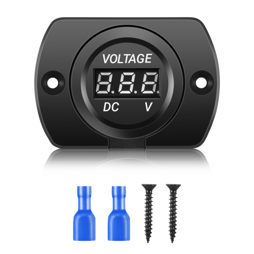 12V-24V waterdichte auto-motorfiets LED digitale display voltmeter spanningsmeter zwart 1