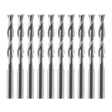 10x 1/8 inch 3,175 mm hardmetalen CNC dubbele twee-groef spiraalfreesfrees 22 mm