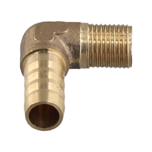 8 mm slang x 3/8" buitendraad 90 graden messing elleboogkoppeling 1
