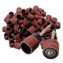 100 stuks 1/2 inch gepolijste schuurpapierring Polijstband in siliciumcarbide + 2 x roterende klauwplaat of doornen