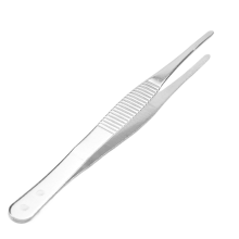 5,5 inch lange zilverkleurige roestvrijstalen pincet met ronde punt