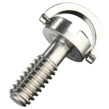 Lange 1/4" D-ringschroef van roestvrij staal voor camerastatief, snelkoppelingsplaat, zilver