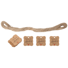100 stuks Bedankt voor uw aanwezigheid bij ons Tags Kraftpapier Cadeaupapier Natuurlijk touw Babyshower, Kerstmis, Bruiloft en feestdecoratie -
