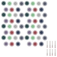 64 stuks 1 inch radiale borstelschijfset, schuurborstel met schacht van 3 en 2,35 mm, detailpolijstwiel voor accessoires voor roterende gereedschappen