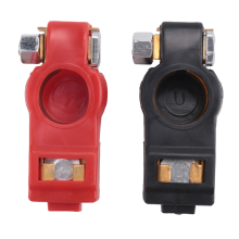 8 stuks koperen batterijklemmen, negatieve en positieve klemklemmen, connectoren met ringassortiment voor auto's