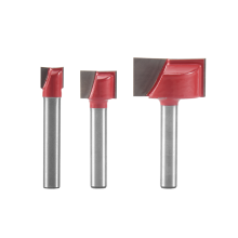 3-delige set freesbits voor de onderkant, 6 mm schacht, dubbele groef, hardmetalen frees, vlak gereedschap voor het schaven van spades