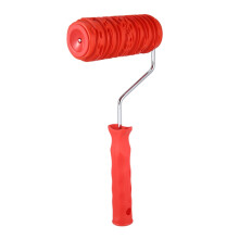 6 inch verfroller met handvat, rubber houtpatroon, kartelgereedschap voor muurdecoratie, rood