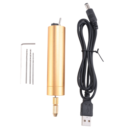 Mini elektrische boormachine, handzame micro-USB boormachine, professionele hand met 3x bits
