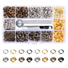 Ringetjesset 3/16 inch, 400 stuks ringetjessets voor schoenen, kleding, knutselwerkjes, tassen, doe-het-zelfprojecten (4 kleuren)