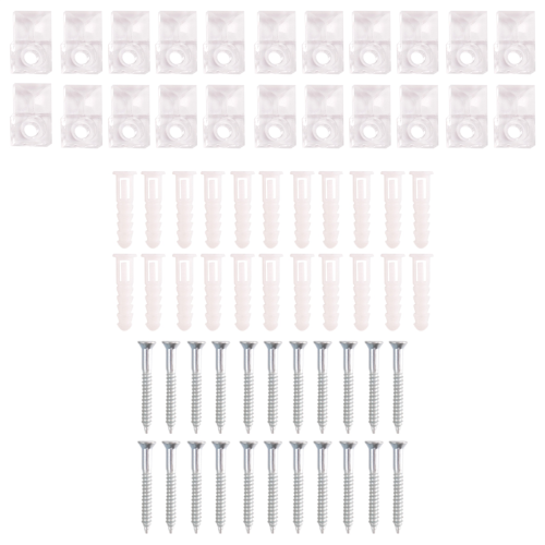 22 sets spiegelhouderclips, set van kristalheldere plastic clips en glashouders 1