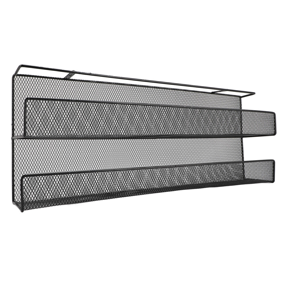 Double Layer Iron Under Desk Storage Basket Black For Cable & Power Strip 7891331103651