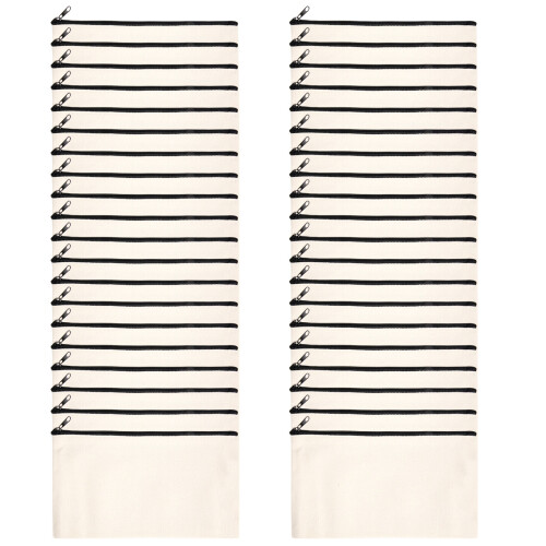 40 stuks canvas rits etui cosmetische blanco DIY knutsel school 2