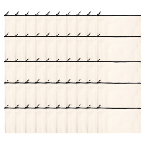 50 stuks canvas rits etui cosmetische blanco DIY knutsel school 1