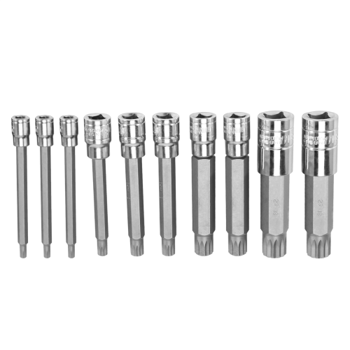 10-delige 4 inch Spline Tip Bit Socket Set M-Type Universele Huls - Drievoudig Vierkant 2