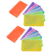 14 stuks mapjes met 6 gaten, A6-formaat, waterdichte PVC-hoezen voor losse bladen voor 6-rings notitieboeken