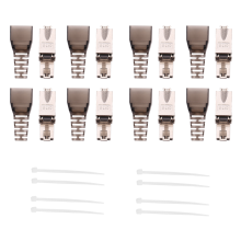 8 stuks gereedschapsvrije afgeschermde RJ45 Cat 7-afsluitpluggen Cat7 / connectoren modulair 23/24AWG - zwart