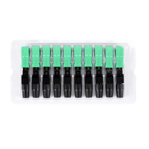 10 stuks SC/glasvezelconnector ingebedde single-mode component snelconnector - zwart + groen 2