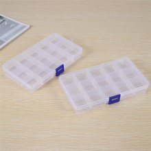 Kunststof opbergdoos, 2-pack doorzichtige kralen voor sieraden, oorbellen en knutselkralen (15 rasters)