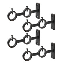 Gordijnroedebeugel Stevige verstelbare dubbele beugels Cirkelhouders voor diameters onder 1,1 inch