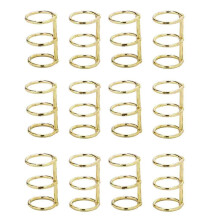12 stuks 3-rings boekbinders met blad, kantoor, kliksluiting, binnendiameter 20 mm, goudkleurig