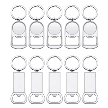 10 stuks sublimatie blanks sleutelhangers blanco metalen flesopener sleutelhangers rechthoek warmteoverdracht