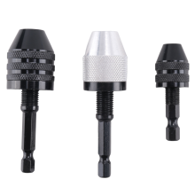 3 stuks sleutelloze boorkop 1/4 inch zeskantige schacht converteradapter voor slaggereedschap
