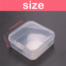 Kleine, doorzichtige plastic kralenopslagdoos met scharnierend deksel voor accessoires, knutselspullen, leermiddelen, schroeven en boren