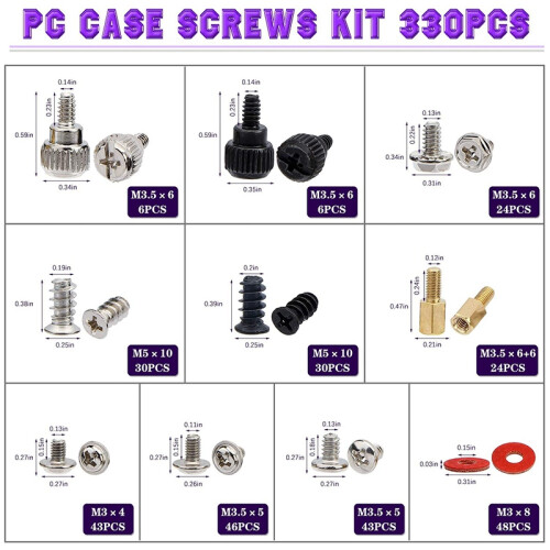 330 stuks DIY moederbord pc personal computer montage behuizing ventilator hand schroef bout afstandsring set assortiment kit 2