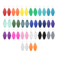 40 stuks vintage motel sleutelhangers in 20 kleuren, hotel, blanco warmteoverdracht ornament voor sublimatie vinyl, doe-het-zelf