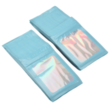 100 hersluitbare holografische zakken, geurbestendige Mylar-zak met transparant venster voor het bewaren van voedsel en als bedankje voor bedrijven.