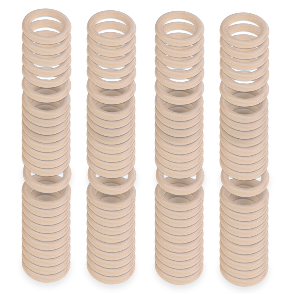 100 Stuks Natuurlijke Houten Ringen Voor Knutselen, 55 Mm Kant, Massief, Doe-Het-Zelf, Knutselen, Connectoren, Sieraden Maken-image