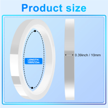 6 rollen 10 mm x 33 m (108 ft) transparante warmtetape voor sublimatie, geen residu en transfervinyl
