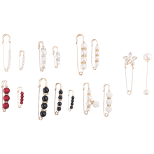 15 stuks trui clips zware veiligheidsspelden imitatie witte parel broche speld jurk clip hoed sjaal strass emaille