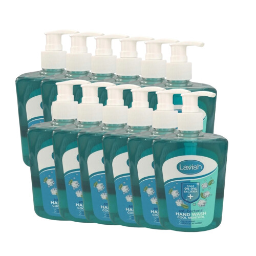 12 x Lavish Antibacterial Cool Menthol Hand Wash - 500ml Pack Cleansing