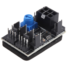 3-pins 4-pins ventilatoradapter PWM pc-behuizing koelhub 8-weg splitter 12V snelheidsregelaar met 6-pins voedingspoort