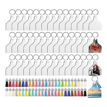 200 stuks sublimatie sleutelhangers met koeienoormerken in bulk om uw favoriete foto's, citaten en meer aan toe te voegen