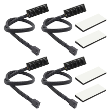 4 stuks PWM-ventilatorhub, pc-CPU-koeling, 4-pins/3-pins stroomkabel, hub-splitteradapter met omhulsel