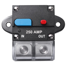 250 Ampère hoog gewaardeerde maritieme stroomonderbreker voor sleepmotoren van boten met handmatige resetschakelaar, waterdicht, 12V-48V DC