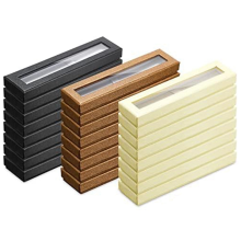 24 stuks lege geschenkdozen met transparant deksel voor kerstverpakking (zwart, beige, brons)