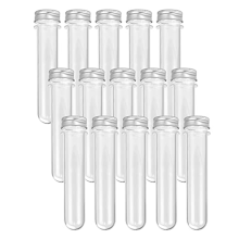 15 stuks 100 ml doorzichtige plastic reageerbuisjes met schroefdoppen en 1 reinigingsborstel - Gumball Candy voor bruiloftsfeesten