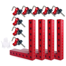 90 graden hoekklem - rechte hoek voor houtbewerking 4-pack 5,5 inch aluminiumlegering houtbewerkingsgereedschap