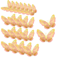 20 stuks 3D vlinderfeestdecoratie, 2 gigantische papieren stickers, grote muurdecoratieset, 3 maten